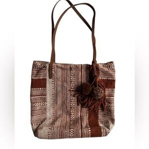 Bohemian Brown Patterned woven Shoulder Bag